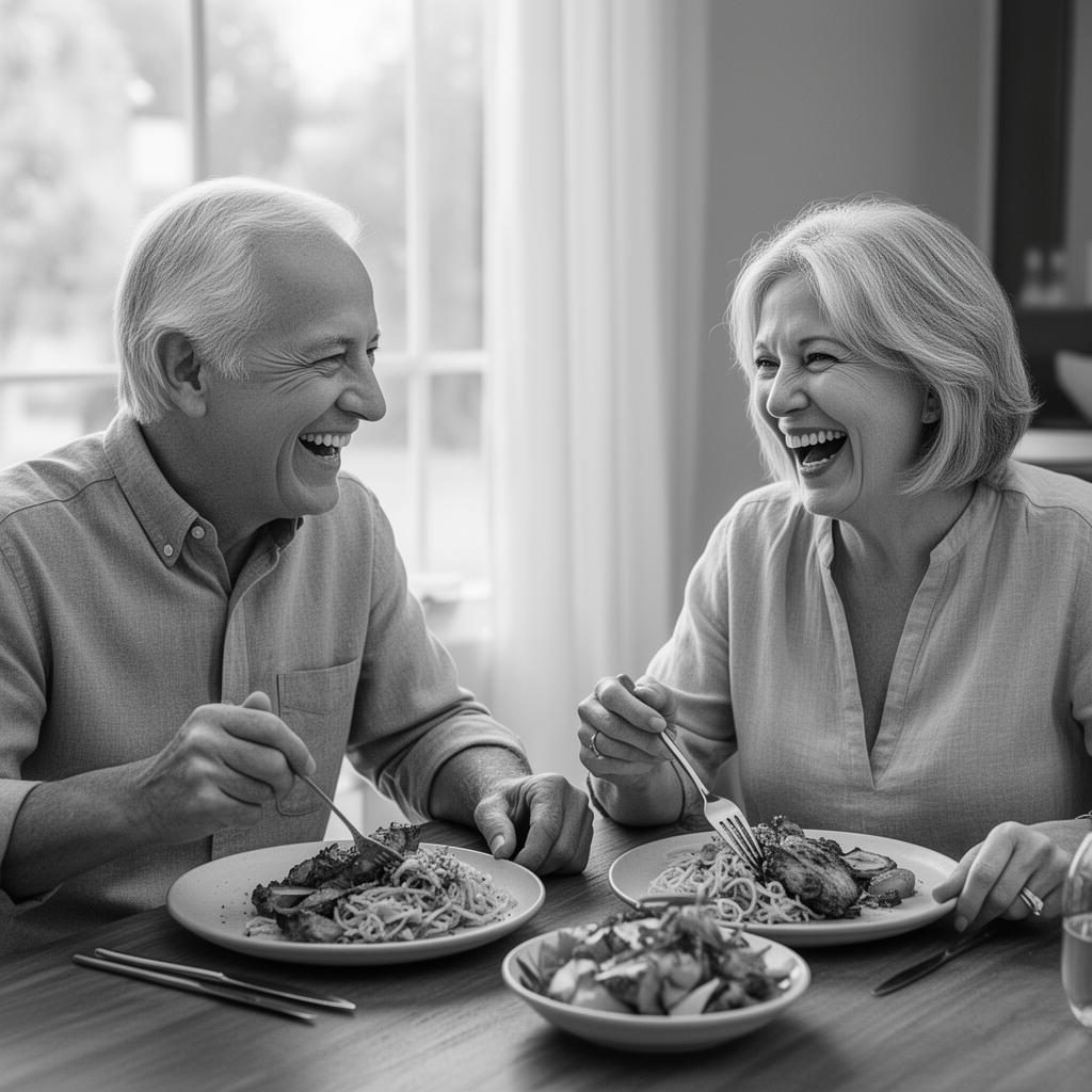 Couple enjoying a meal together