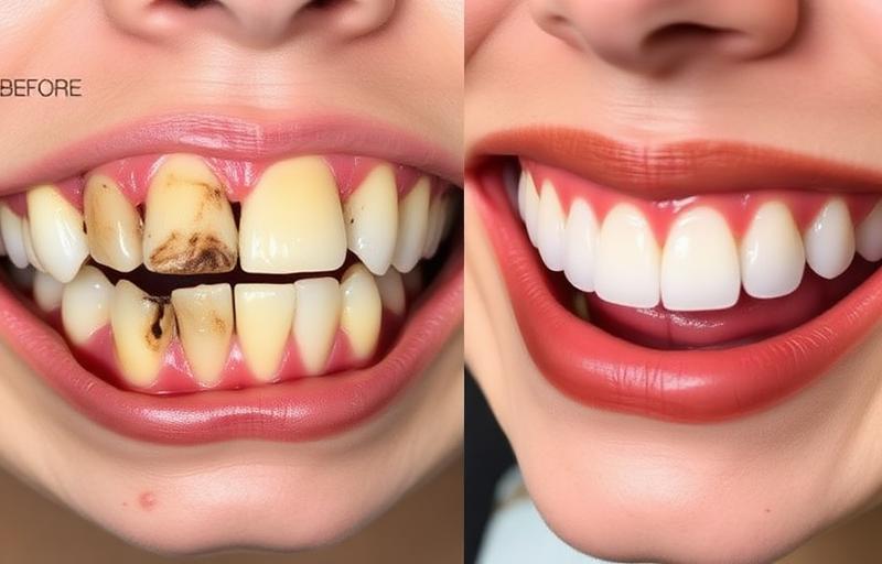 Full-Mouth Restoration before and after